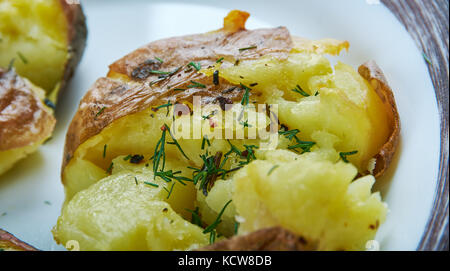 Crash Hot Potatoes - Australien Gericht, aus der Nähe. Stockfoto