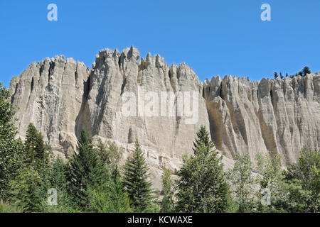 Hoodoos in Badlands. Niederländische creek Hoodoos. In der Nähe von Fairmont hot Springs, British Columbia, Kanada Stockfoto