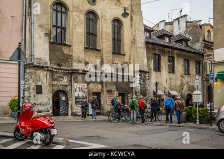 Straße im jüdischen Viertel Kazimeirz in Krakau, Polen, 16. September 2017 Stockfoto