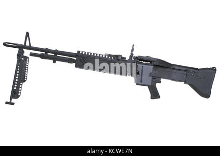 M60 Maschinengewehr isoliert auf weißem Stockfoto