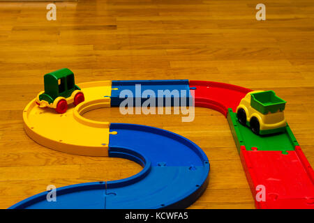Der kinder Straße für Maschinen im Zimmer Stockfoto