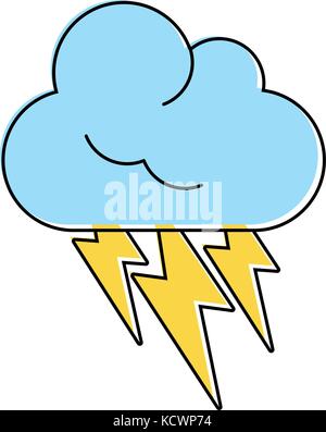 Thunderbolts und Cloud Wetter icon image Stock Vektor