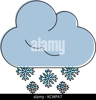 Schneeflocken fallen von Cloud winter icon image Stock Vektor