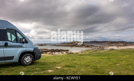 Bei Fidden Strand Campervan, Isle of Mull, Schottland Stockfoto