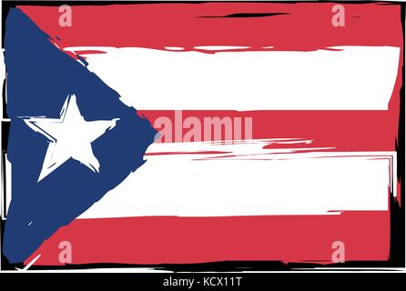 Grunge puerto rico Flagge oder Fahne Vector Illustration Stock Vektor