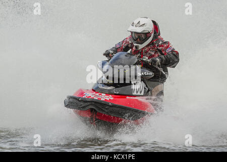 Jet Ski Rennen in der Britischen Meisterschaft an JSRA Avos, Preston, Großbritannien Stockfoto