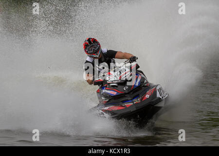 Jet Ski Rennen in der Britischen Meisterschaft an JSRA Avos, Preston, Großbritannien Stockfoto