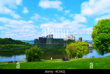 Caerphilly Castle Stockfoto