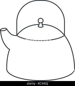 Wasserkocher jar Flachbild einfarbige Silhouette Stock Vektor