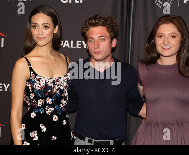 PaleyFest Fall präsentiert „Shameless“ im Paley Center for Media in Beverly Hills - Ankünfte mit: Emmy Rossum, Jeremy Allen White, Emma Kenney Where: Los Angeles, Kalifornien, Vereinigte Staaten Wann: 07 Sep 2017 Credit: Brian to/WENN.com Stockfoto