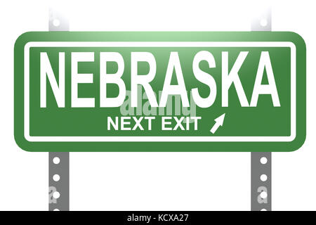 Nebraska grüne Schild isolierte Bild mit Hi-res gerenderte Grafiken, die für jede beliebige Grafik Design verwendet werden könnten. Stockfoto