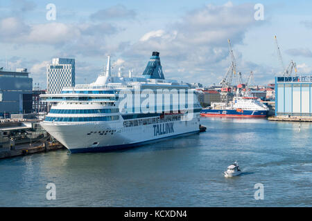 Schiff Fähre Tallink Silja Europa in Helsinki Stockfoto