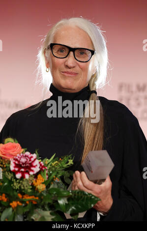 Jane Campion besucht das Film Festival Köln Awards 2017 während der 27. Film Festival Köln Börsensaal der IHK am 6. Oktober 2017 in Köln, Deutschland. Stockfoto