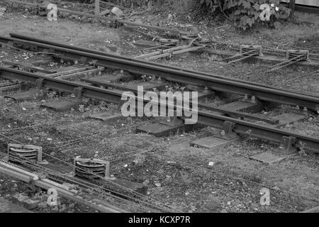 Gleisanlagen im Great Central Railway Dampf Gala 2017, Loughborough Quorn Station Stockfoto