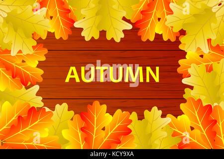 Herbst - eichenlaub-vector Hintergrund, Herbstliche Blätter Eiche (Quercus), Stock Vektor