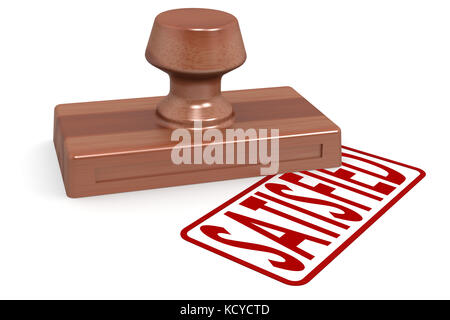 Holz Stempel mit rotem Text Bild mit Hi-res gerenderte Grafiken, die für jede beliebige Grafik Design verwendet werden könnten, zufrieden. Stockfoto