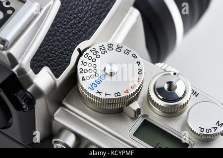 Tasten und Drehregler auf slr-kamera closeup Stockfoto