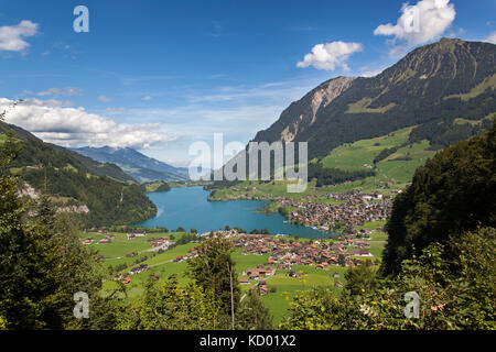 See Lungern, Schweiz. malerischen Blick auf See lungern im Schweizer Kanton Obwalden (Grafschaft). Stockfoto