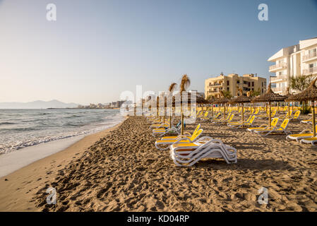 Playa de Muro anzeigen in Can Picafort, Alcudia, Mallorca Stockfoto