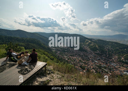 Rumänien, Brasov, Tampa Gipfel und Umgebung Stockfoto