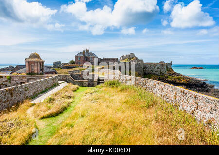 Elizabeth Castle, an der Küste von Saint Helier, Jersey, Channel Islands, Großbritannien Stockfoto
