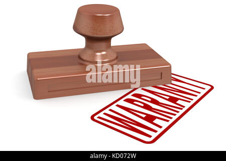 Holz Stempel Garantie mit rotem Text Bild mit Hi-res gerenderte Grafiken, die für jede beliebige Grafik Design verwendet werden könnten. Stockfoto