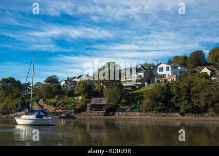 Boote auf dem Fluss yealm South Devon. Suchen toeard Newton ferrers. Stockfoto