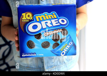 Oreo Cookies Schokolade Mini in einer Box Stockfoto