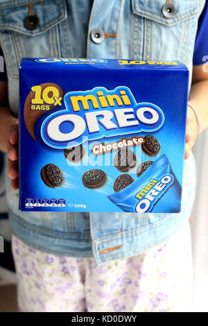 Oreo Cookies Schokolade Mini in einer Box Stockfoto