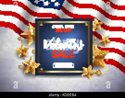 Veterans Day verkauf Banner oder Poster Vorlage. Vector Illustration. Stock Vektor