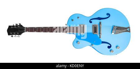Blue E-Gitarre in Weiß zurück Stockfoto
