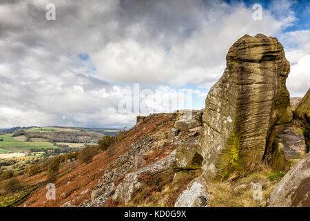 Curbar Kante, Peak District National Park, England. oktober 2017 Stockfoto