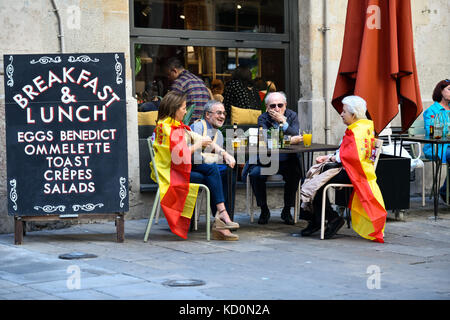 Barcelona, Spanien. 8. Oktober, 2017. pro Einheit Demonstration gegen katalanischen Unabhängigkeit Credit: Piero cruciatti/alamy leben Nachrichten Stockfoto