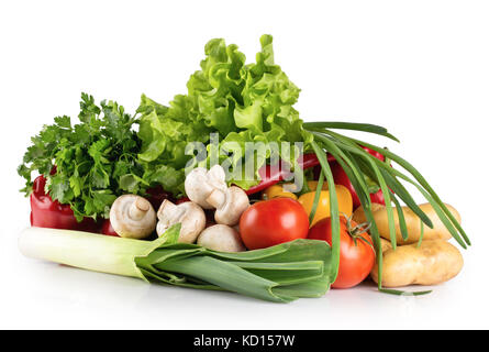 Frisches rohes Gemüse und Kräuter Stockfoto