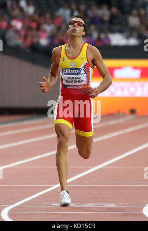 Joan MUNAR MARTINEZ von Spanien in der Männer 200m T12 Halbfinale bei der Welt Para Meisterschaften in London 2017 Stockfoto