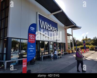 Wickes Store, Sowton Industriegebiet in Exeter, Großbritannien Oktober 2017 Stockfoto