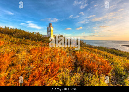 Quaco Head Lighthouse, Bucht von Fundy, New Brunswick Kanada Stockfoto