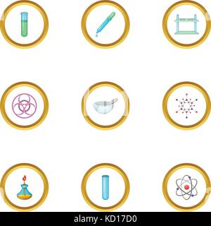 Chemische Erfahrungen Symbole, Cartoon Stil Stock Vektor