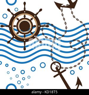 Nahtlose marine Stock Vektor