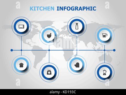 Infografik Design mit Küche Symbole, Vektor Stock Vektor