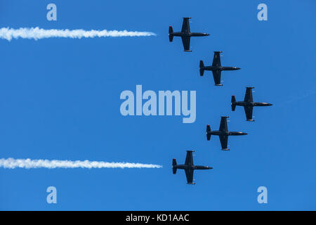 Der United States Navy Flugzeuge während der Flotte Woche airshow Leistung in San Francisco, Kalifornien. Stockfoto