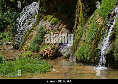 Wasserfälle im Tal von Baume-Les-Messieurs Stockfoto