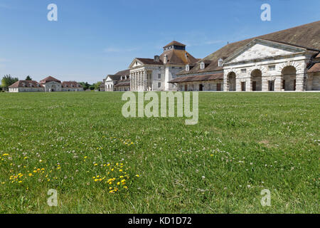 Salines Royales (Königliche Salinen) in Arc-et-Senans, Frankreich. Die UNESCO hat die 'Salines Royales' 1982 in die Liste der Welterbestätten aufgenommen. Stockfoto