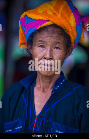 Portrait von Pao Stamm Frau im Shan Staat Myanmar Stockfoto