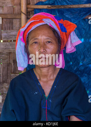 Portrait von Pao Stamm Frau im Shan Staat Myanmar Stockfoto