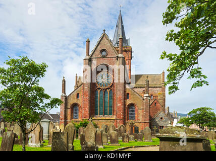 Die St. Magnus Kathedrale, Kirkwall, Orkney Mainland, Schottland, Großbritannien. Stockfoto