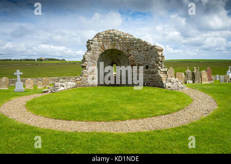 Die runde Kirche des Hl. Nikolaus im Earls Court Bu, in der Nähe von orphir. Orkney Mainland, Schottland, Großbritannien Stockfoto