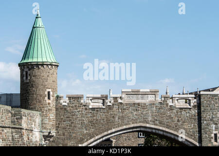 Quebec City, Kanada - Saint John's Gate Festung Eingang zur Altstadt Straße Stockfoto