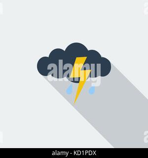 Sturm auf das Symbol. Flache Vektor verwandte Symbol mit langen Schatten für Web und mobile Anwendungen. Es kann als-Logo, Piktogramm, Icon, infografik Element verwendet werden. Stock Vektor