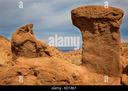 Panorama der Canyon Märchen oder skazka, Issyk-kul, Kirgisistan. Stockfoto